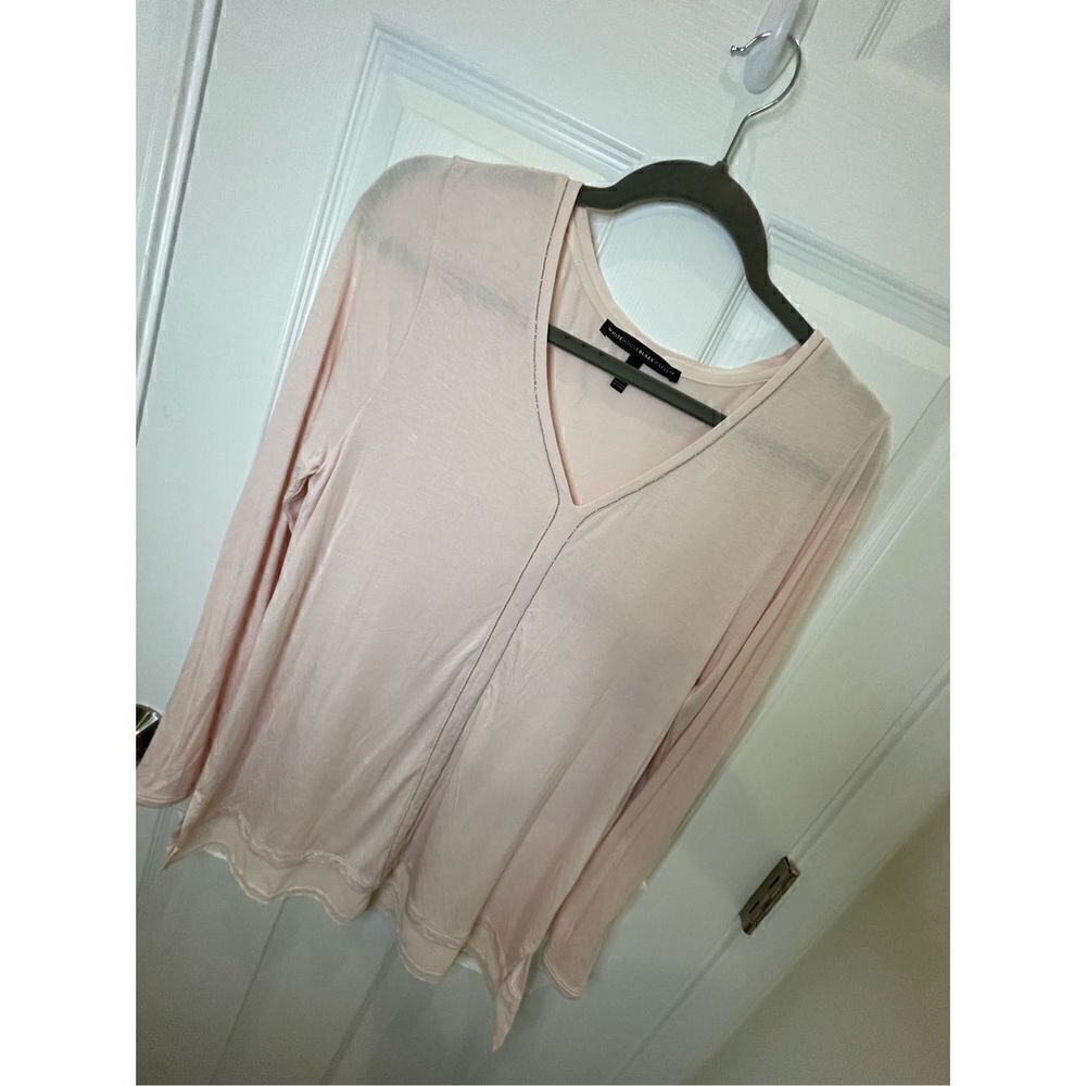 White House Black Market WHBM pink medium long sleeve blouse M